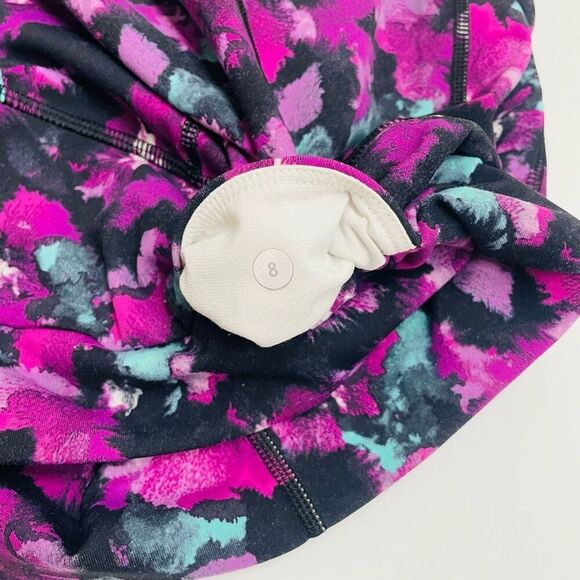 Lululemon Wunder Short 2" Mini Midnight Bloom Black Deep Fuschia Athletic Shorts - Picture 5 of 9